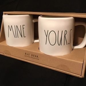 Rae Dunn Mine & Yours Coffee Mug Set